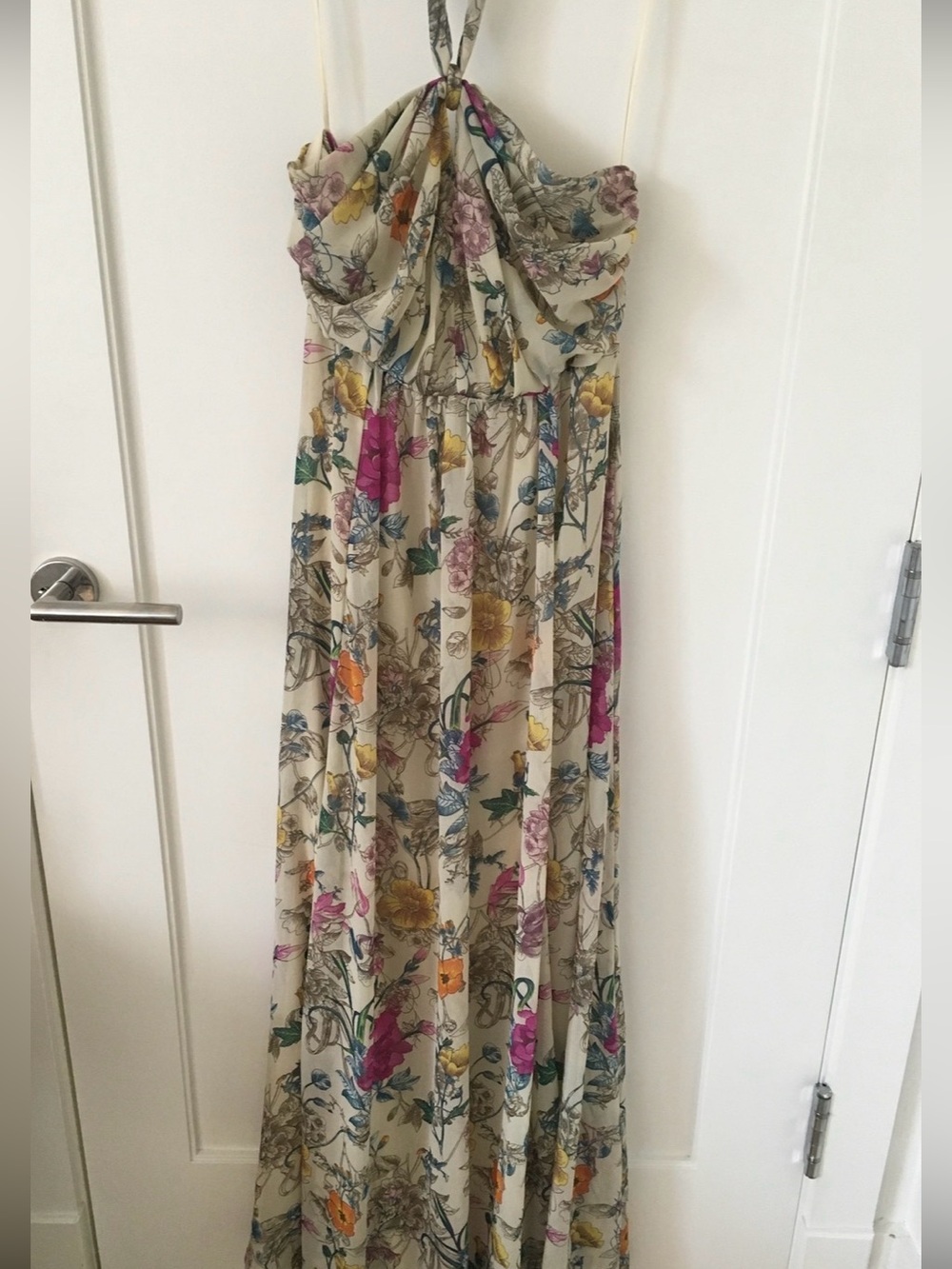 Breezy Strapless Max Dress: Cream & Floral Print
